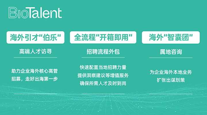 猎头公司瓦力棋牌(中国)国际的海外分支团队BioTalent专注于生命健康领域的人才服务
